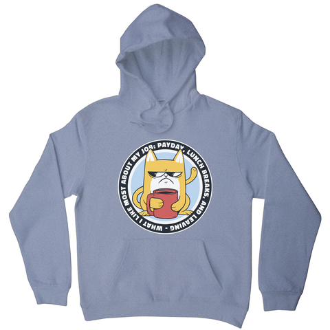Funny grumpy working cat hoodie Grey