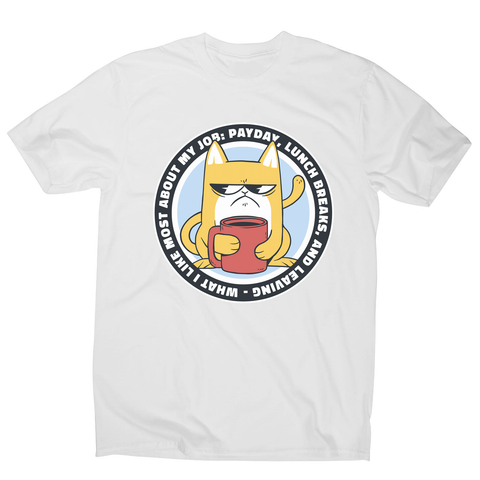 Funny grumpy working cat men's t-shirt White