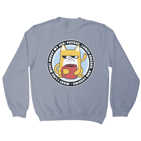 Funny grumpy working cat sweatshirt Grey