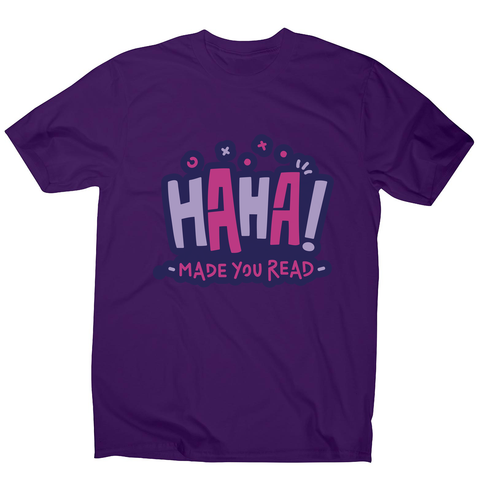 Funny reading quote men's t-shirt Purple