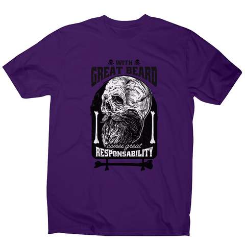 Funny skull beard quote men's t-shirt Purple