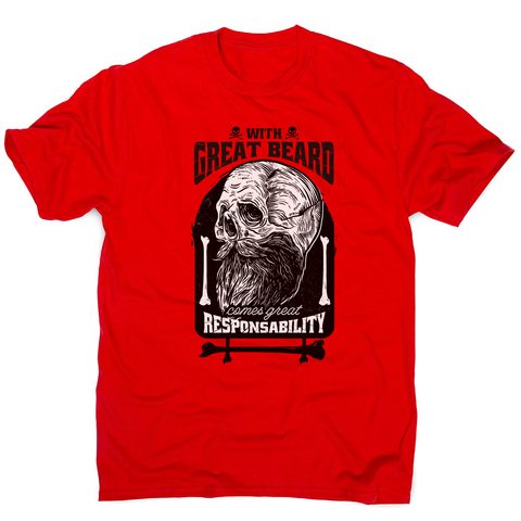 Funny skull beard quote men's t-shirt Red