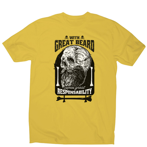 Funny skull beard quote men's t-shirt Yellow