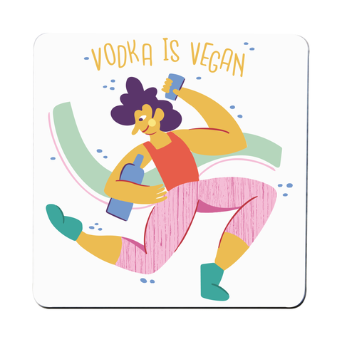 Funny vegan vodka coaster drink mat Set of 1