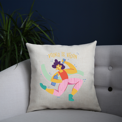Funny vegan vodka cushion 40x40cm Cover +Inner