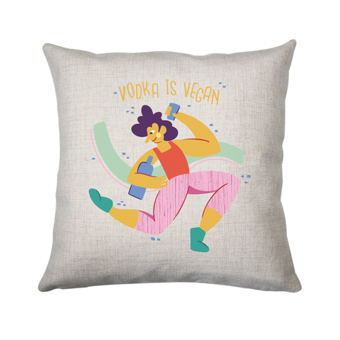 Funny vegan vodka cushion 40x40cm Cover +Inner