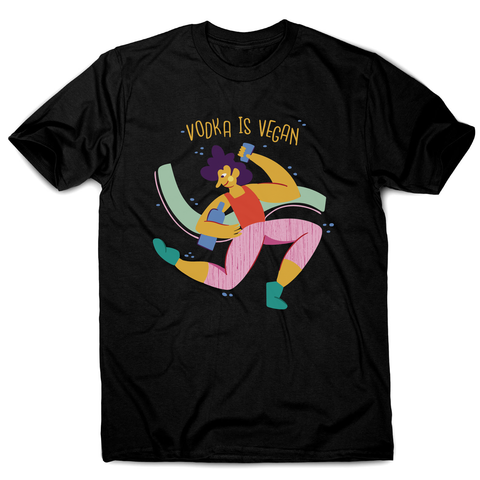 Funny vegan vodka men's t-shirt Black