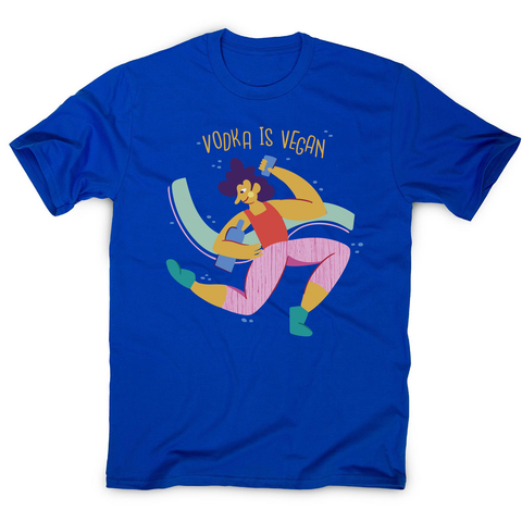 Funny vegan vodka men's t-shirt Blue