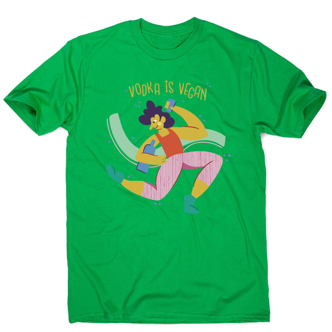 Funny vegan vodka men's t-shirt Green