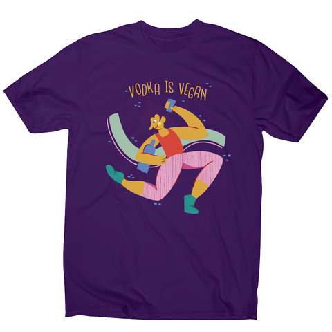 Funny vegan vodka men's t-shirt Purple