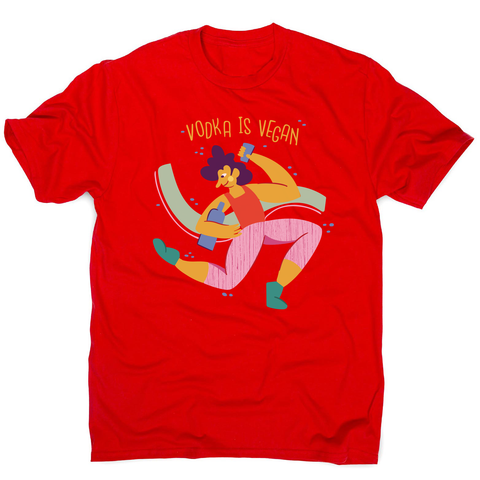 Funny vegan vodka men's t-shirt Red