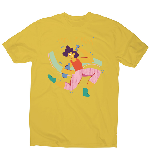Funny vegan vodka men's t-shirt Yellow