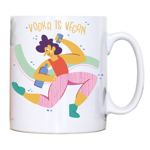 Funny vegan vodka mug coffee tea cup White