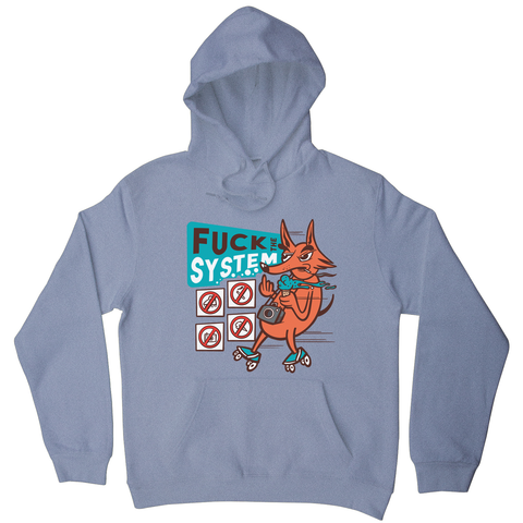 Fxck the system hoodie Grey