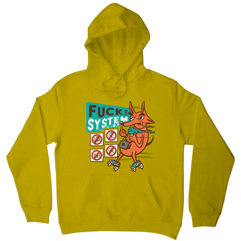 Fxck the system hoodie Yellow