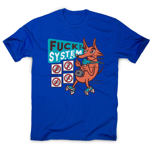 Fxck the system men's t-shirt Blue