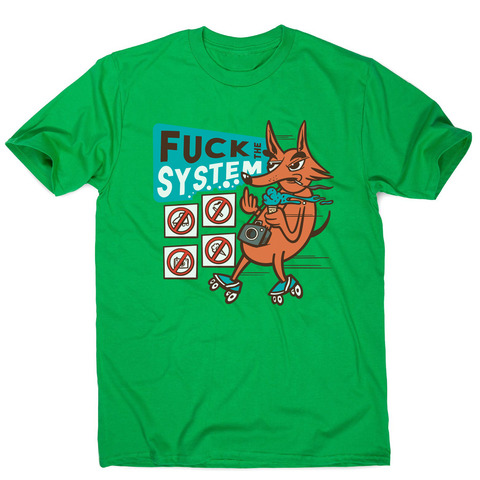 Fxck the system men's t-shirt Green