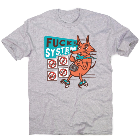 Fxck the system men's t-shirt Grey