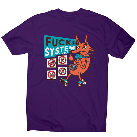 Fxck the system men's t-shirt Purple