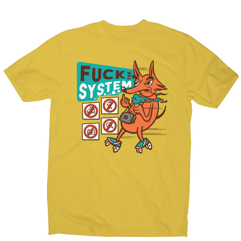 Fxck the system men's t-shirt Yellow