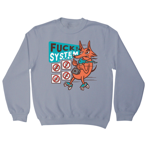 Fxck the system sweatshirt Grey