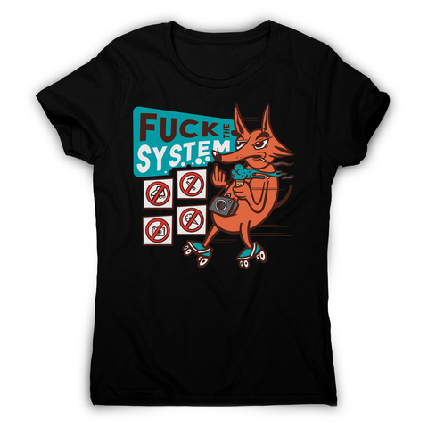 Fxck the system women's t-shirt Black