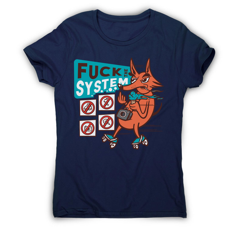Fxck the system women's t-shirt Navy