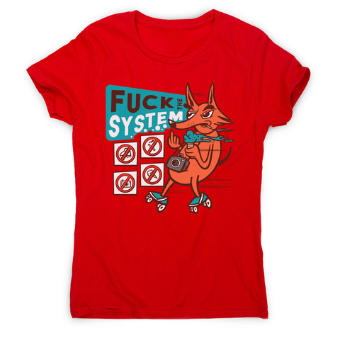 Fxck the system women's t-shirt Red