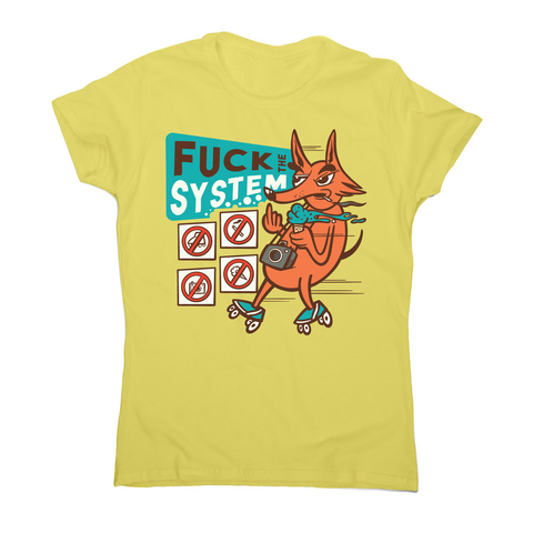Fxck the system women's t-shirt Yellow