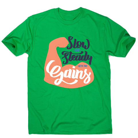 Get the gains gym - men's funny premium t-shirt - Graphic Gear