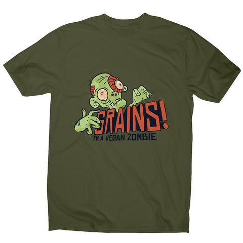 Grains vegan zombie - men's funny premium t-shirt - Graphic Gear