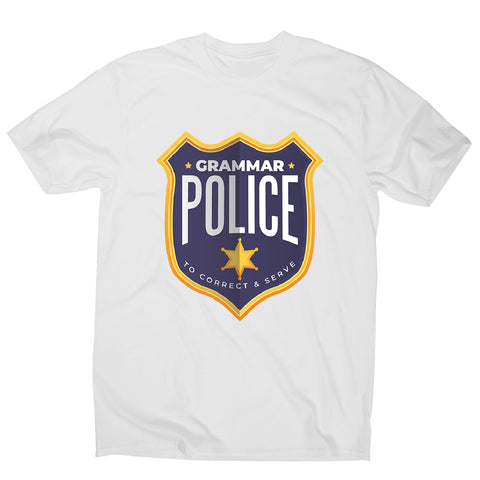 Grammar police badge - men's funny premium t-shirt - Graphic Gear