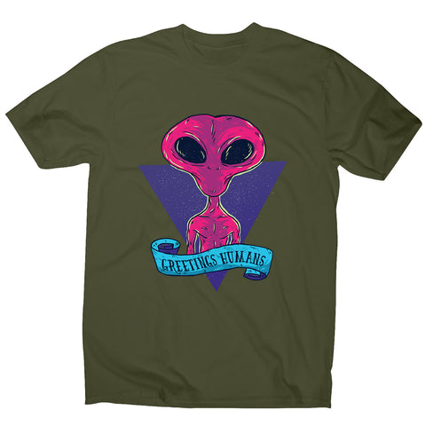 Greetings humans - men's funny premium t-shirt - Graphic Gear