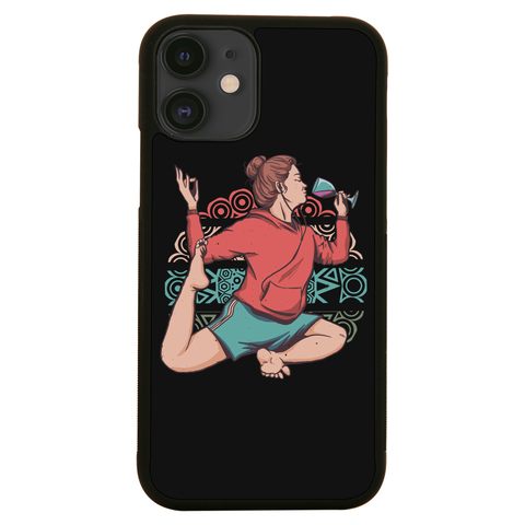 Girl in yoga wine pose iPhone case iPhone 12 Mini