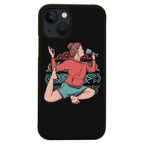 Girl in yoga wine pose iPhone case iPhone 13