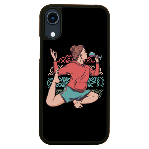 Girl in yoga wine pose iPhone case iPhone XR