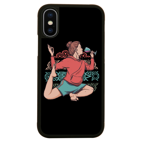 Girl in yoga wine pose iPhone case iPhone XS