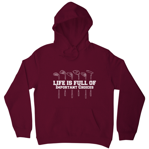 Golfing quote hoodie Burgundy