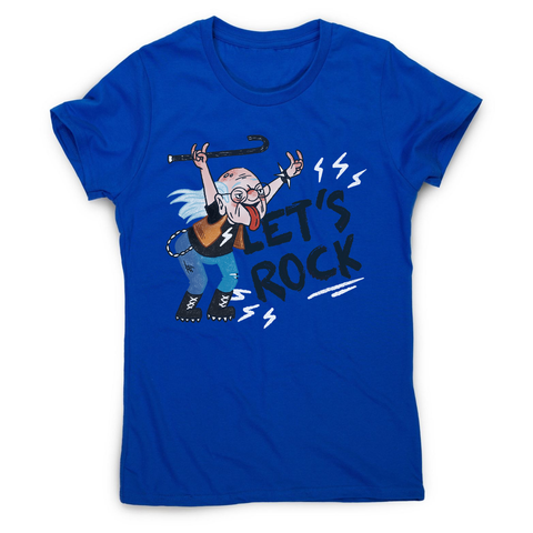 Grandfather rock and roll women's t-shirt Blue