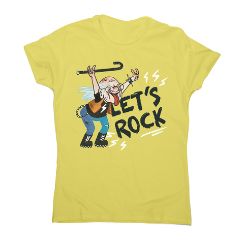 Grandfather rock and roll women's t-shirt Yellow