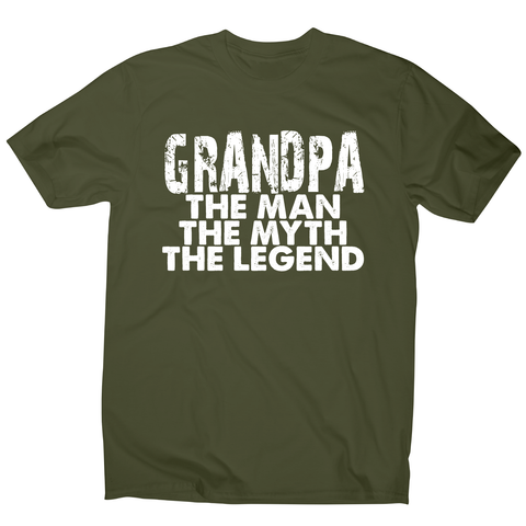 Grandpa the man the legend awesome funny slogan t-shirt men's - Graphic Gear