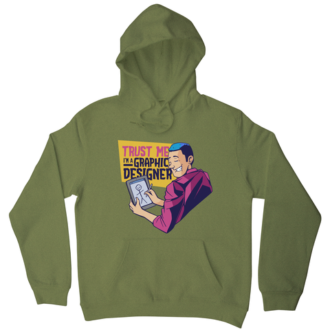 Graphic designer funny hoodie Olive Green