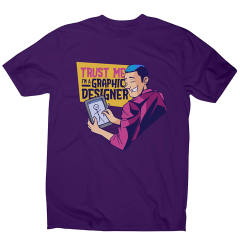 Graphic designer funny men's t-shirt Purple