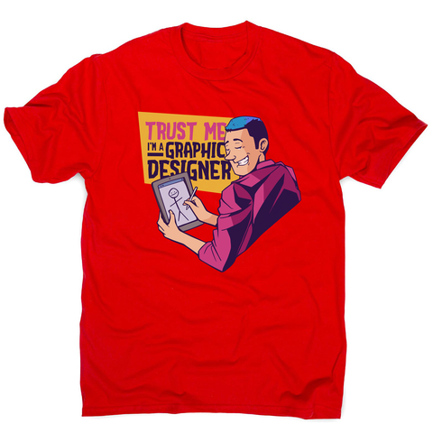 Graphic designer funny men's t-shirt Red