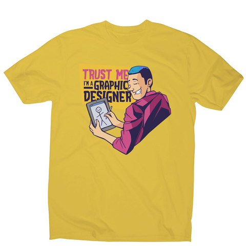 Graphic designer funny men's t-shirt Yellow