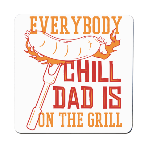 Grill dad coaster drink mat Set of 1