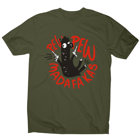 Guns llama men's t-shirt Military Green