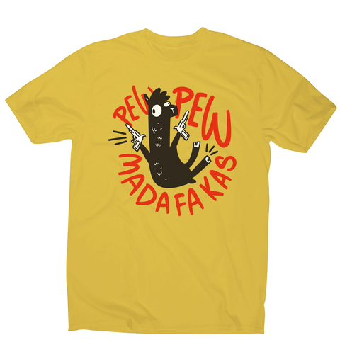 Guns llama men's t-shirt Yellow
