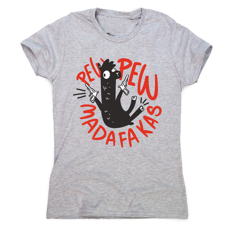 Guns llama women's t-shirt Grey