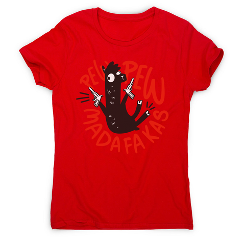 Guns llama women's t-shirt Red